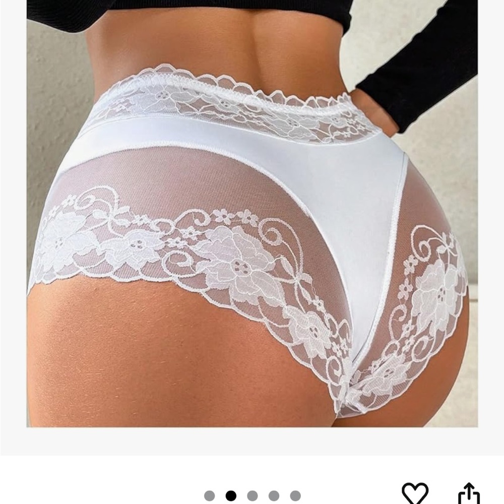 Elegant White Lace High-Waist Panties
